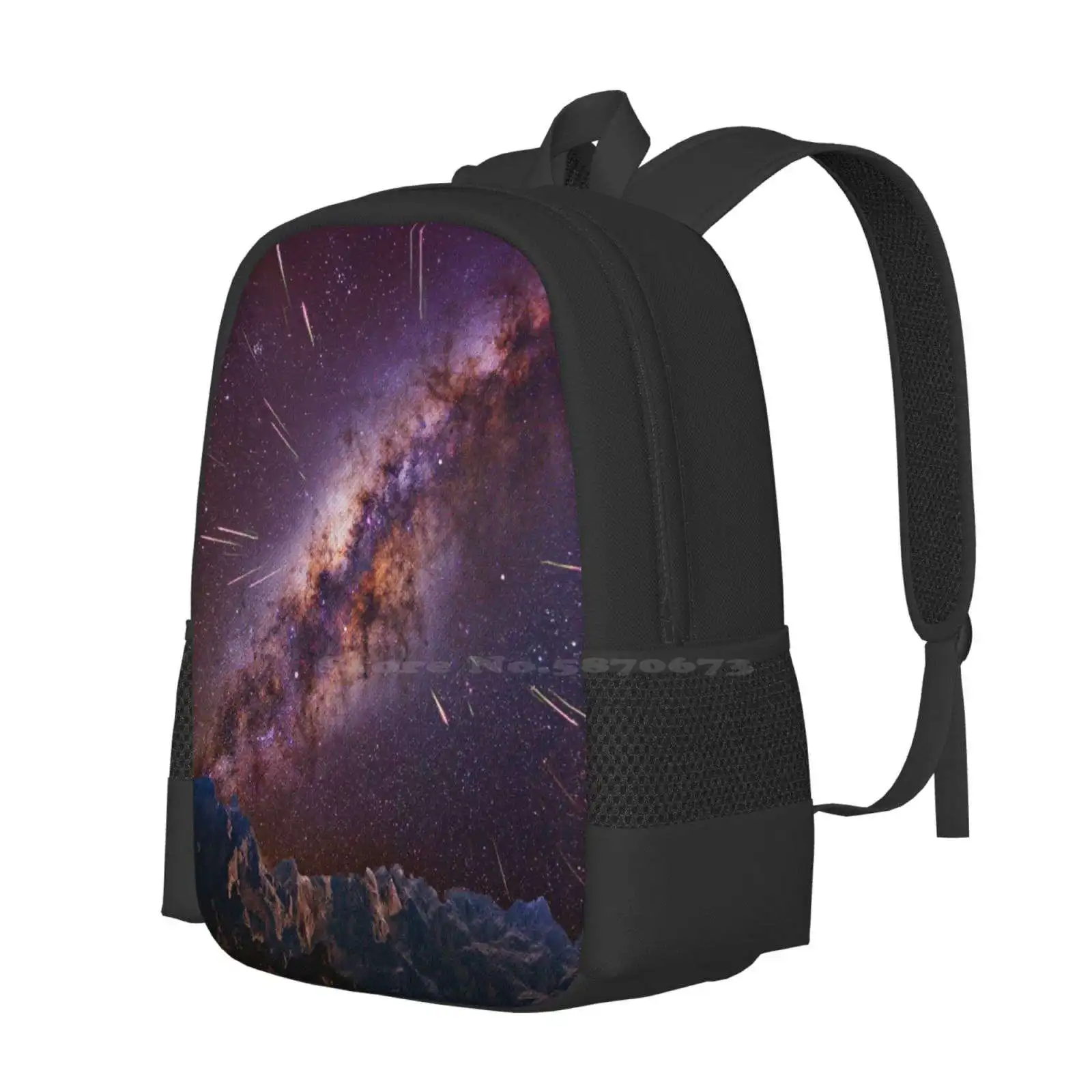 Kaboom-mochila para estudiantes universitarios, bolsa de diseño con patrón, Vía Láctea, perseides, estrellas de tiro, montañas, Alps, Austria, Ennstal