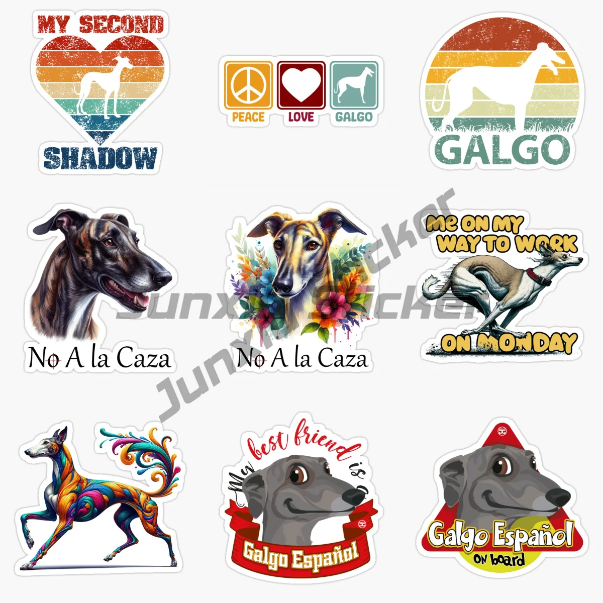 

Испанский лев, собака, борзая, собака, автомобильные наклейки, виниловые водонепроницаемые самоклеящиеся цветочные украшения