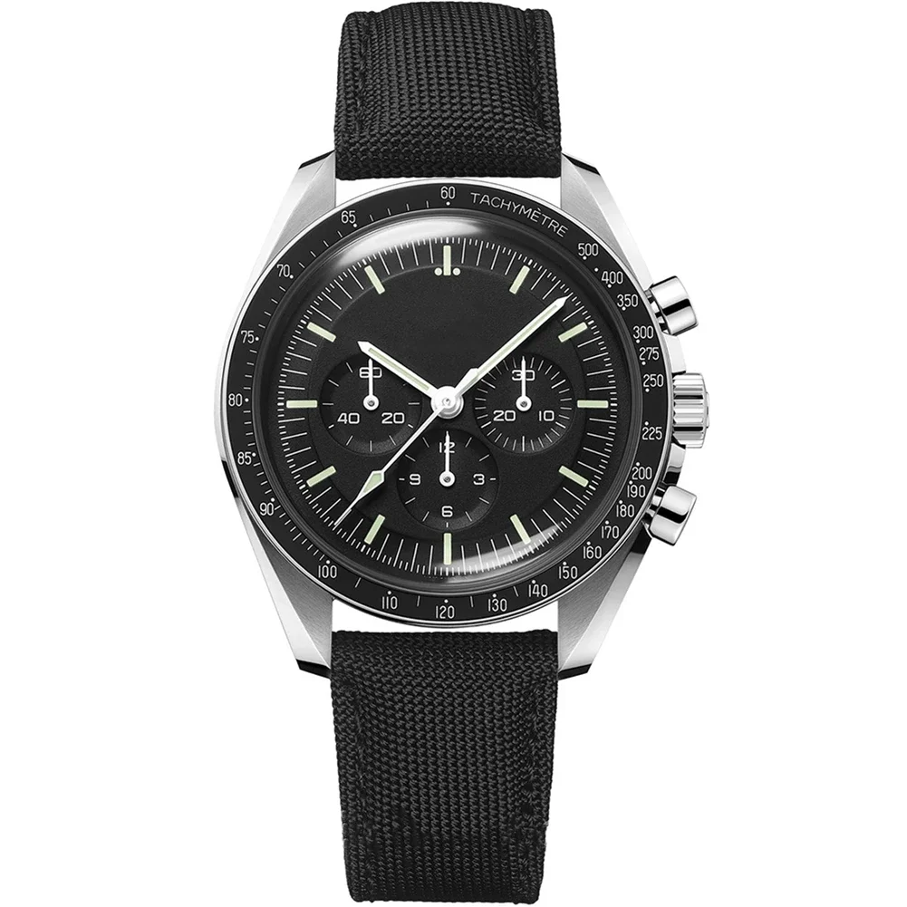 مضيئة السيراميك الرجال التلقائي ساعة ميكانيكية سرعة أسود أبيض جلدية الرياضة الساعات الفاخرة تخصيص الياقوت 42 مللي متر #5