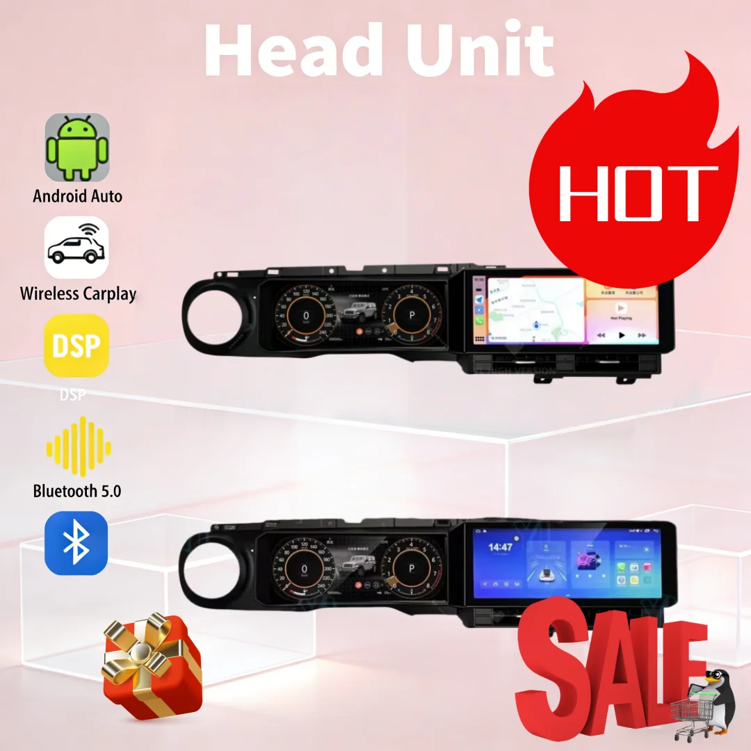 

YL Upgrade Dual 12.3inch Screen Android 14 Multimedia Radio Carplay For Jeep Wrangler JL 2019-2023 LCD Dashboard Digital Cluster