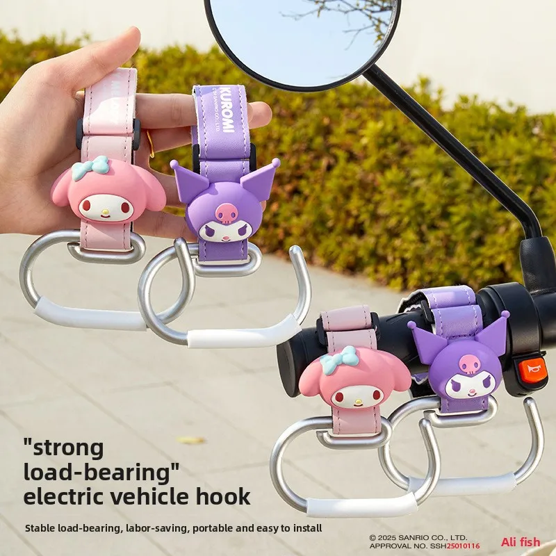 

Cute Sanrio My Melody Kuromi Heavy Duty Electric Scooter Front Hook Universal for Bag Helmet Kawaii Anime Cartoon Holiday Toys