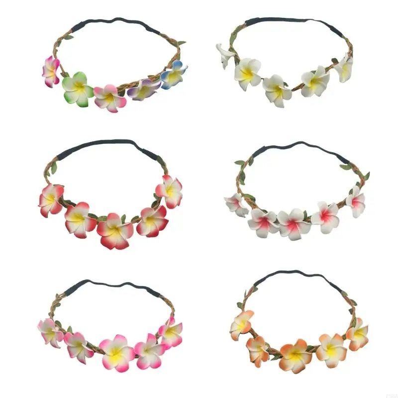 

P88A Vintage Flower Headband Bridal Headpieces Party Props Artificial Plumeria