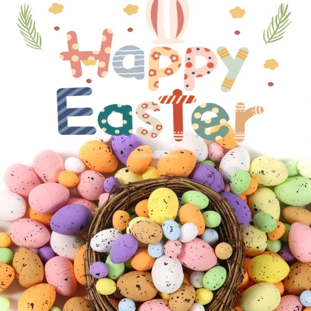 100Pcs Easter Eggs, You Can Make Your Own Mottled Foam Eggs and Egg Wreaths To Decorate The Easter Party 2025 Home Accessories