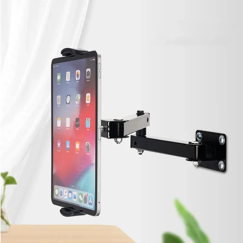 Universal Wall Mount Tablet Stand, Adjustable Long Arm, Stretchable Cell Phone Holder, Metal Wall Ipad, 4-13\