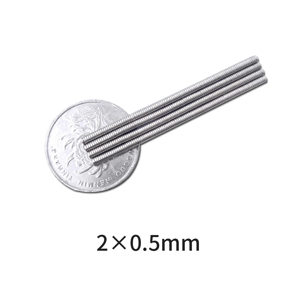 50~3000pcs 2x0.5 mm Thin Neodymium Magnet N35 Mini Small Round Magnet Strong 2x0.5mm Powerful Magnetic Magnets Disc 2*0.5 mm