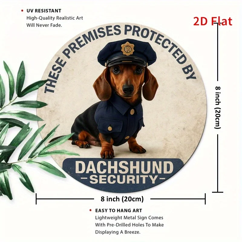 (or Pair - see note) Dachshund Security Metal Plaque - German Shepherd-like barking dog security system decoy - -Theft Sign for