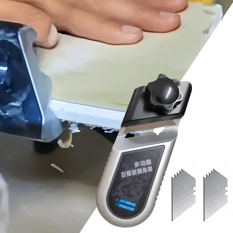 Plasterboard V Chamfer 45/90 Degree Drywall Trimming Tool With 10 Cutter Precision-Ground Efficient Angle Planer For Woodworkers