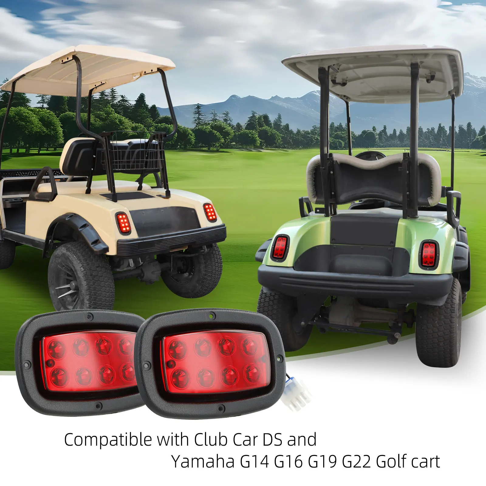 Roykaw 12 V Golf Cart Taillights Rear Lights Fit for Club Car DS (1982-up) & Yamaha G14/G16/G19/G22 G&E, OEM# 1017035