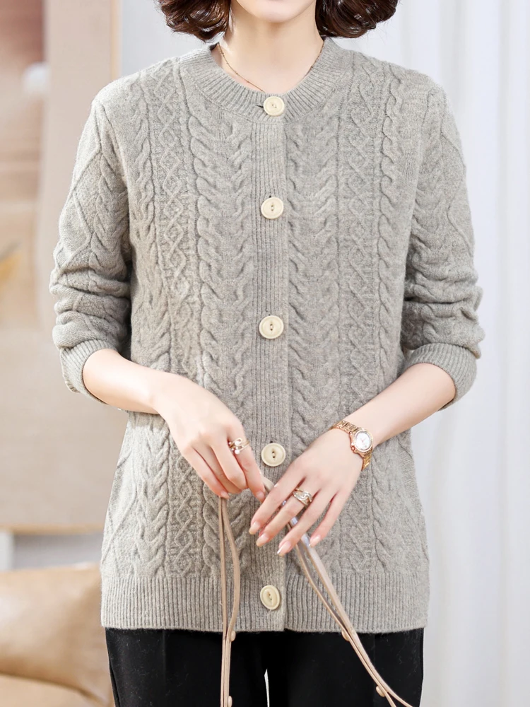 

Twist Cardigans Sweater Women Autumn Knitted Sweater Top Femme Korean Fashion Single-breasted Female Cardigan