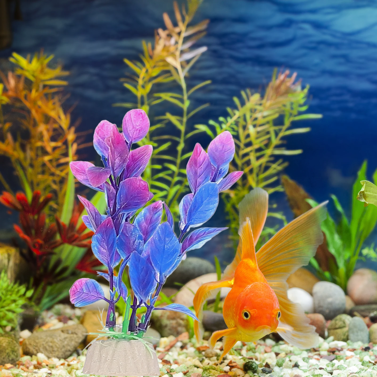 

Artificial Aquatic Plants Decorations Fish Tank Aquarium PVC Ceramic Simulation Water Grass Adornment Safe Non Polluting Easy