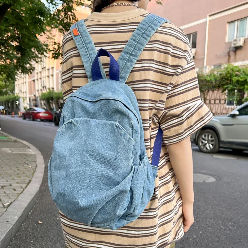 Vintage Denim Jean Women Backpacks Preppy Style shoulder Bags Girls School Bags Travel Casual daypacks Casual Travel Bagpack