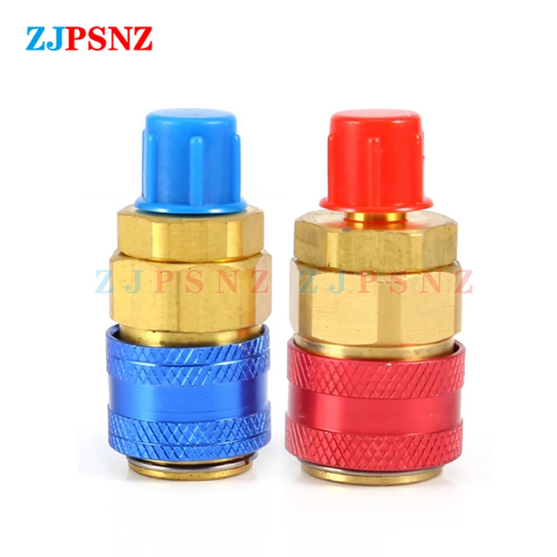 

Auto Car Quick Coupler Connector Freon R134A H/L Brass Adapters Air Conditioning Refrigerant AC Manifold Gauge Auto Universal