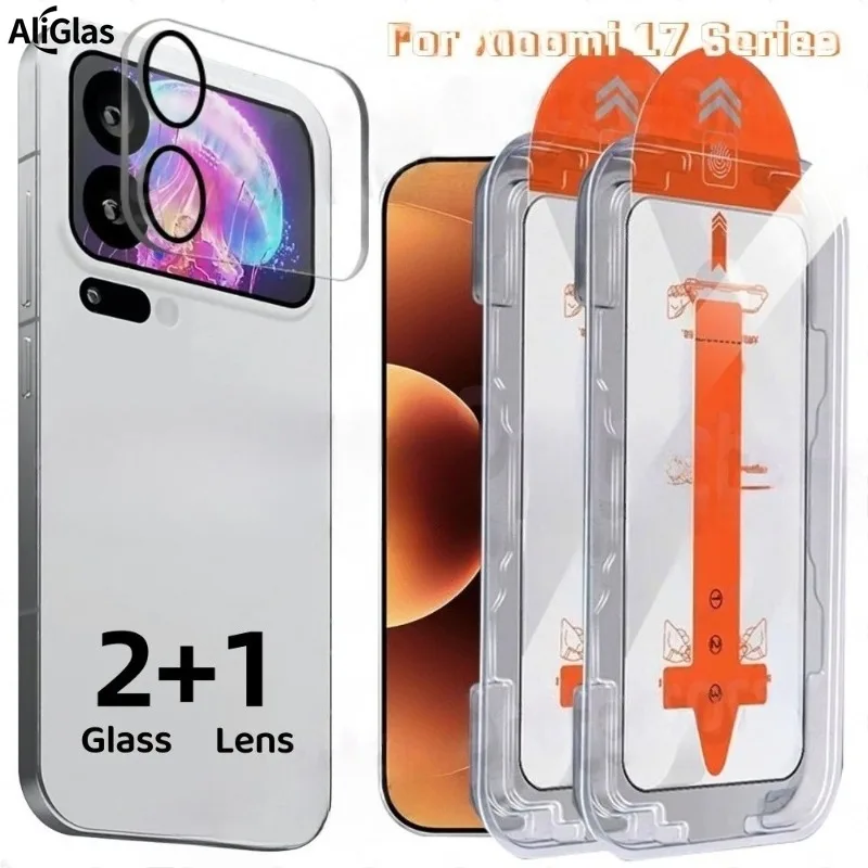 

2 шт. защитные пленки для экрана подходят для Xiaomi 17 Pro Max со стеклом для объектива камеры для Xiaomi 17 Pro Max 15 14 13 11T 12T Pro Glass