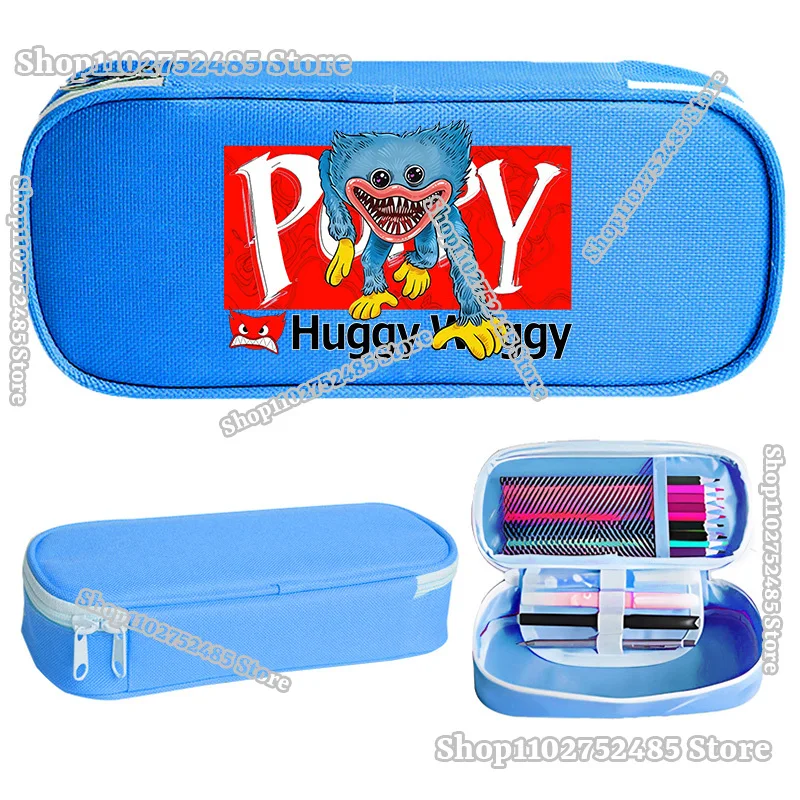 Bolsa de lápices con estampado de dibujos animados de Anime Game Poppy Playtime, bolsa de lápices de gran capacidad, estuche para lápices Huggy Wuggy, bolsa de lápices para estudiantes, regreso a la escuela