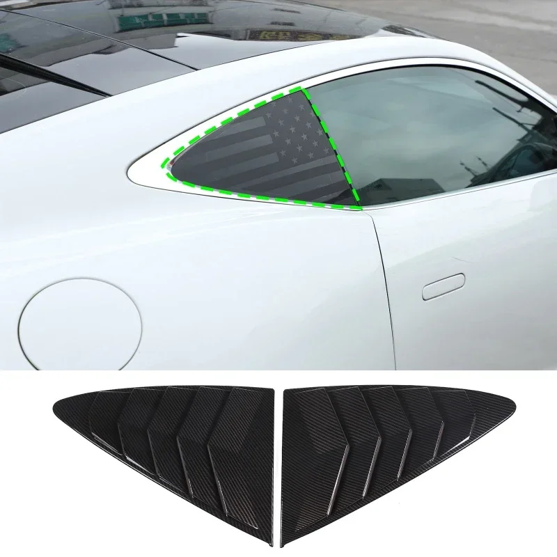 For Jaguar F-TYPE 2013-2024 ABS Carbon Fiber/Black Car Rear Triangle Louver Cover Trim Sticker Car Accessories