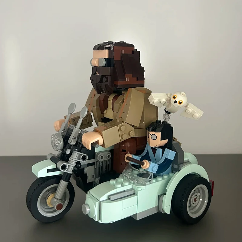 

Креативная школа волшебного фильма Hagrid, летающий мотоцикл, строительные блоки, модель автомобиля, сборная кирпичная игрушка, подарок для детей и взрослых