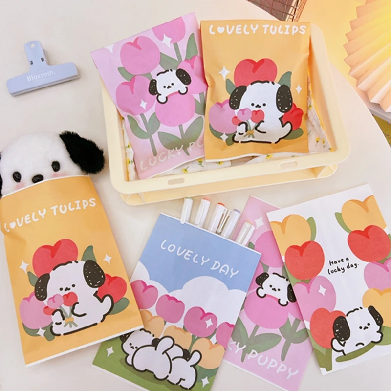 

10Pcs/set INS Style Packaging Bags Kawaii Cartoon Dogs Paper Bag Sub Bag Sundry Storage Bag Daily Pairty Supplies Food Safe Bags