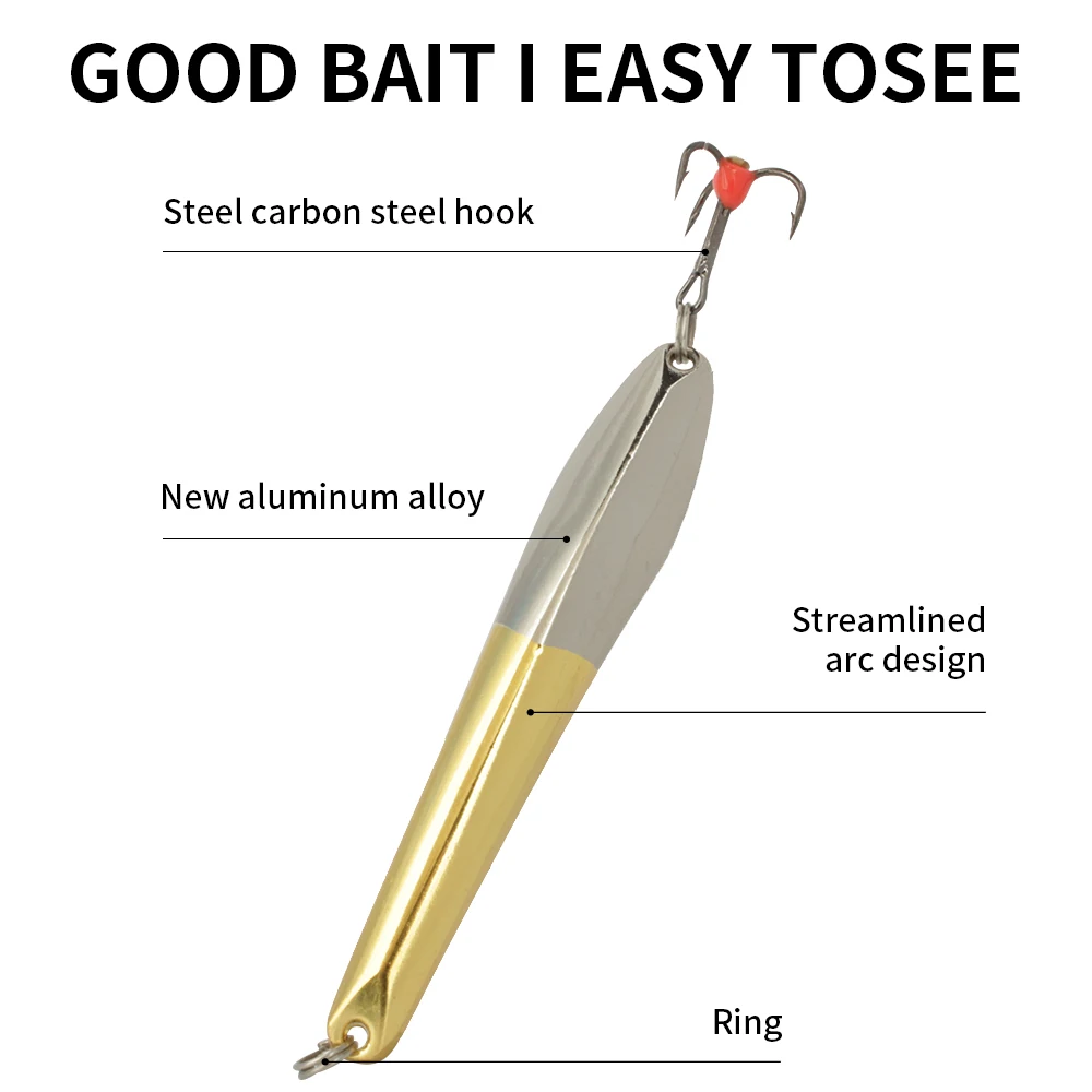 FTK Ice Fishing Lure Aluminum Alloy Wobbler Spinners Spoon 10g 20g 25g Metal Hard Artificial Bait Treble Hook for Winter Fishing - Image 3