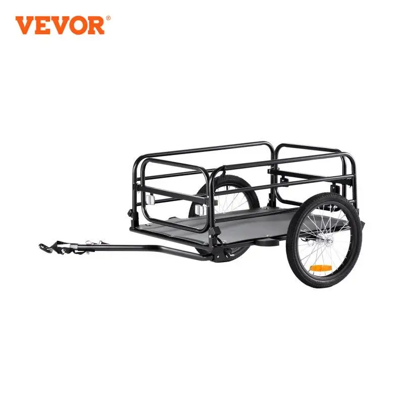 VEVOR 160 lbs Bike Cargo Trailer Foldable Storage Bicycle Wagon Cart with 16