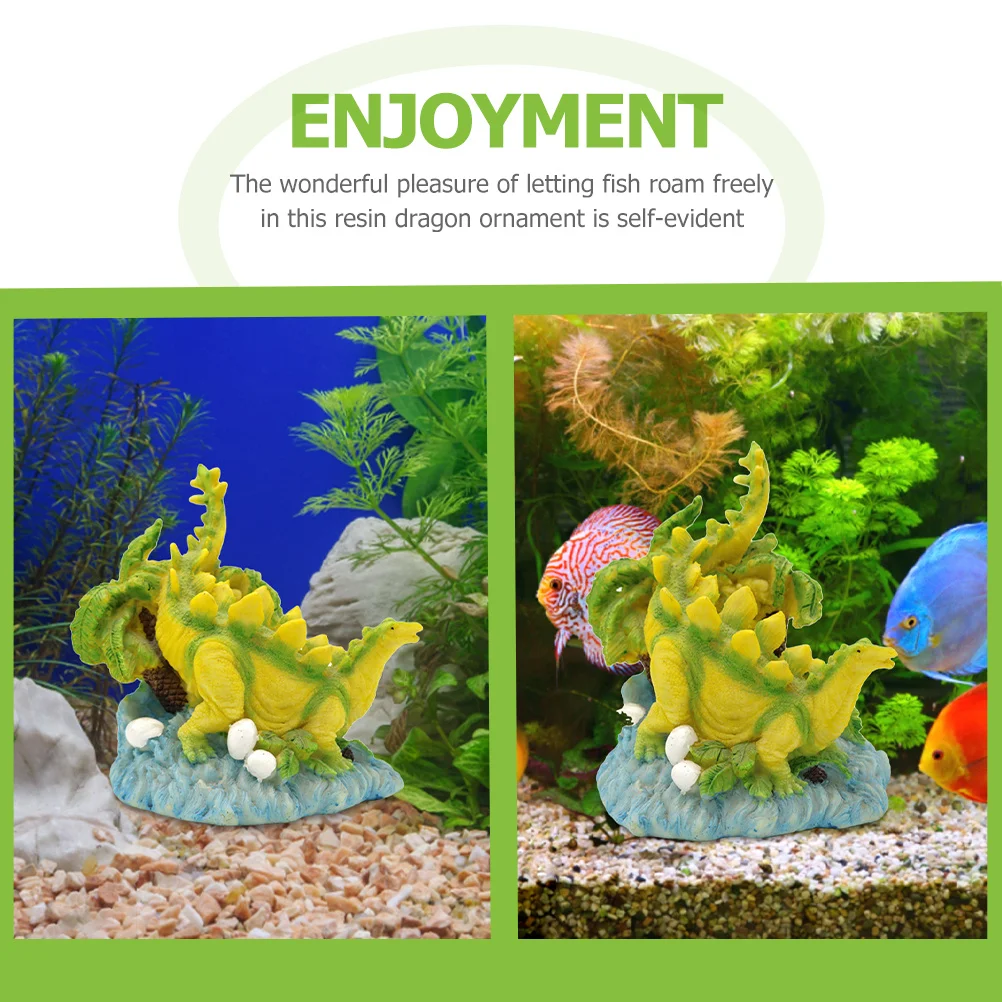 

Fish Tank Ornament Aquarium Accessories Resin Ornaments Dragon Decor Decorations Dinosaur