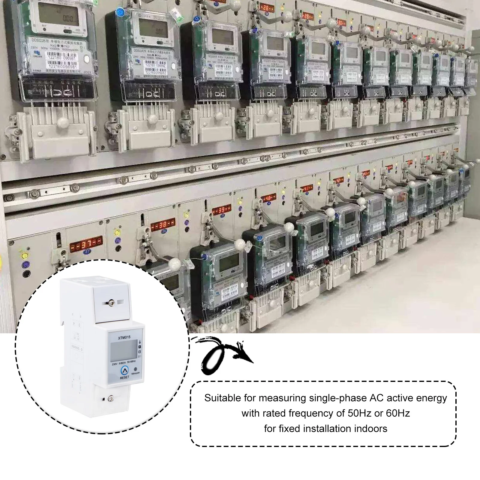 

220 230V 5(80)a Single Phase Electronic Wattmeter Digital LCD Energy Meter Din Rail Compatible Iec62053 21 GB T17215321