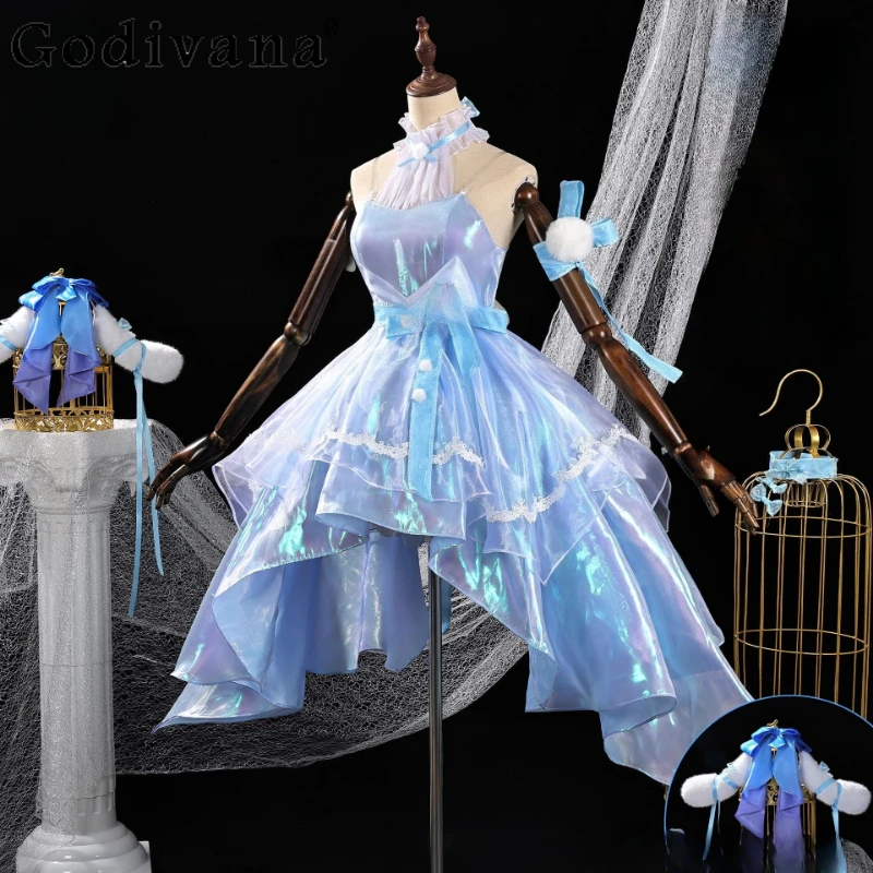 

Girl Princess Cosplay Dress Halloween Party Wig Outfit for Women King Female Sleeveless High Waist Wedding Party Dress