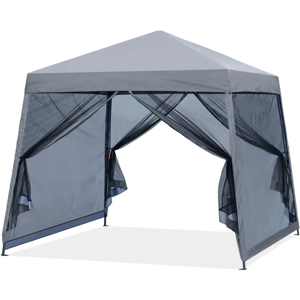 

Pop Up Gazebo Canopy with Mosquito Netting (10x10, Light Gray)