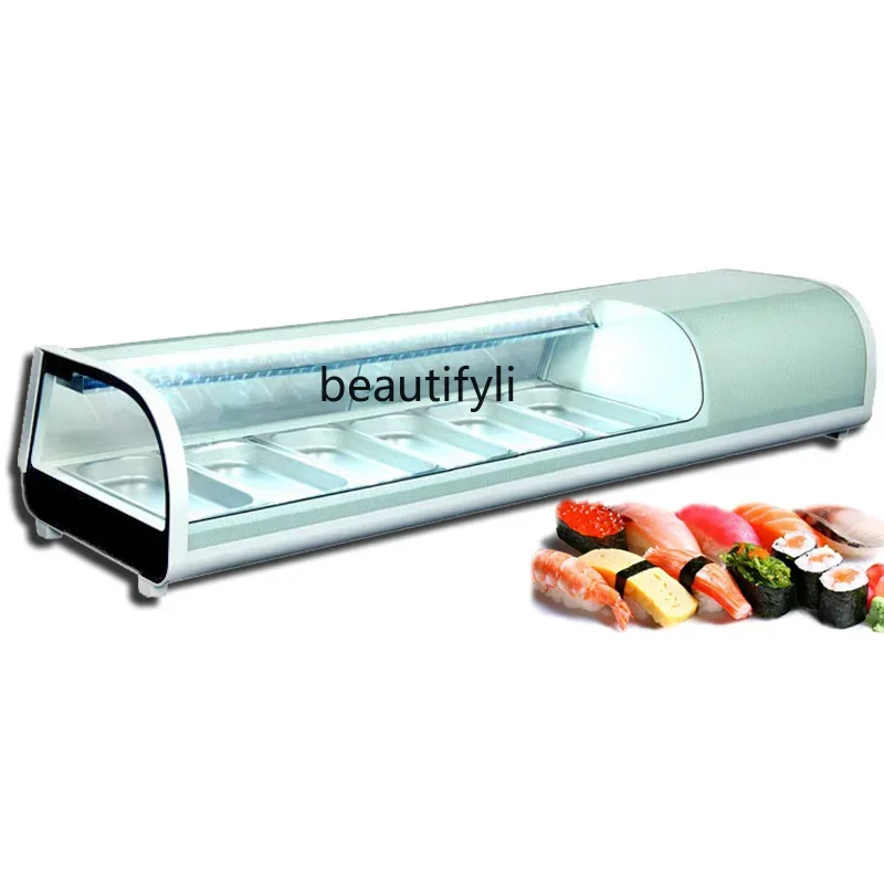 

A61 Single-layer sushi cabinet commercial desktop mousse cake refrigerated cabinet braised vegetables transparent display cabine