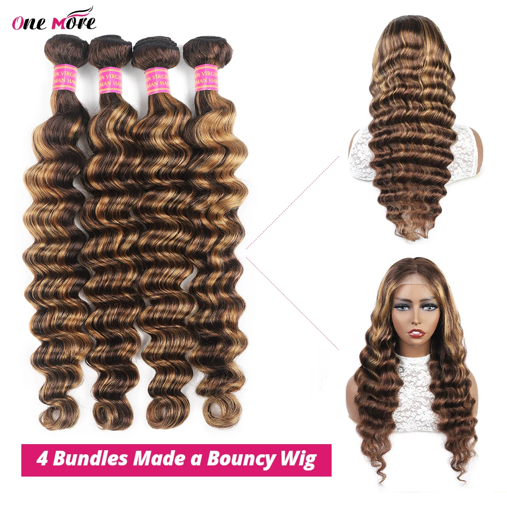 4 27 Highlight Loose Deep Wave Bundles 30 32 Inch Honey Blonde Brown Colored Human Hair Weave Bundles 1 3 4 PCS Bundles Deal