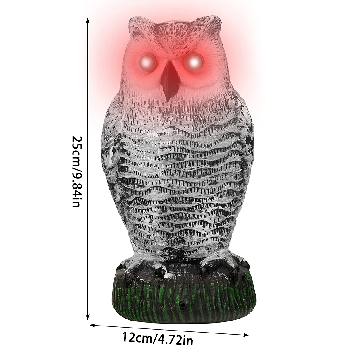 1/2 szt. Realistyczny wabik sowa PE imitacja sowy odstraszający ptaki z 360 ° głowica skrętna posągiem sowy do straszenia ptaka do dekoracji ogrodu