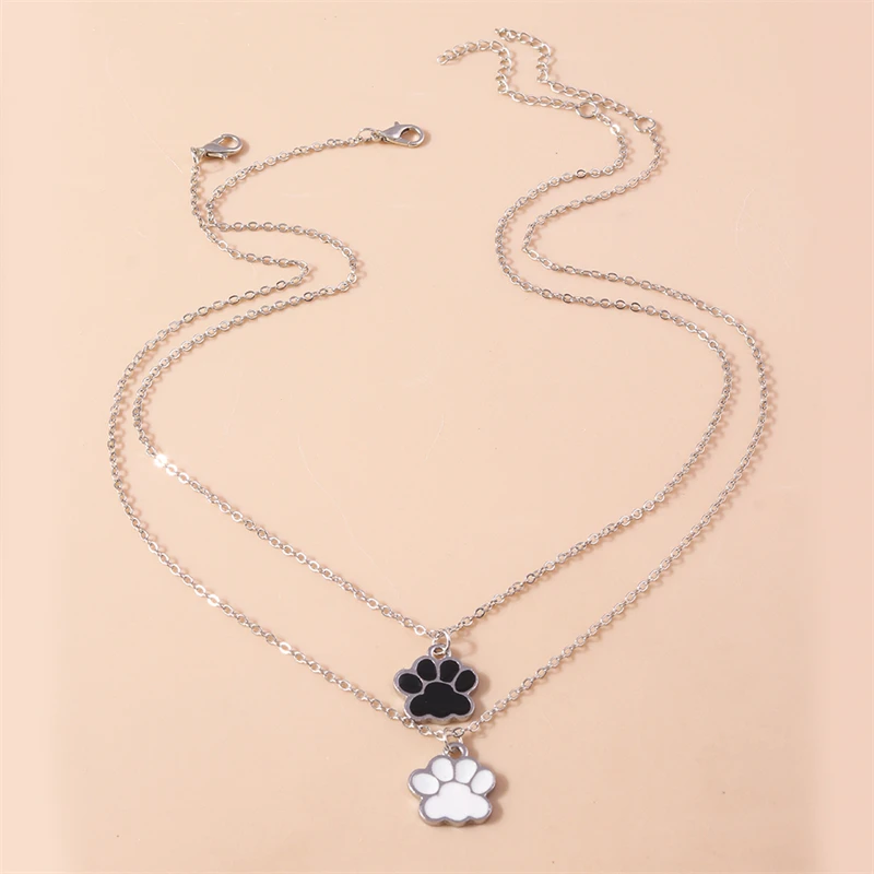 Modische Metall-Hundepfoten-Halskette für Frauen und Männer, Beste Freunde, Party, Festival, Schmuck, Geschenke – Detail 6