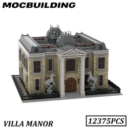 Villa Manor Buildings Display Model City Street View MOC Building Block Model DIY Construction Brick Toy Present Birthday Gift