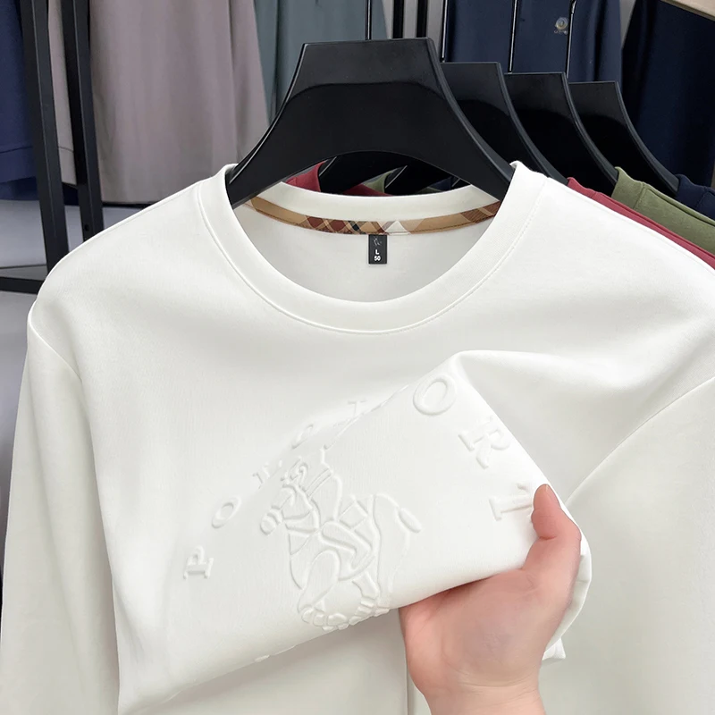 مصمم رجل طويل الأكمام هوديي ثلاثية الأبعاد نمط الكورية نمط الجولة الرقبة القمم البلوز رشاقته موضة عادية الخريف ملابس رجالية جديدة #5