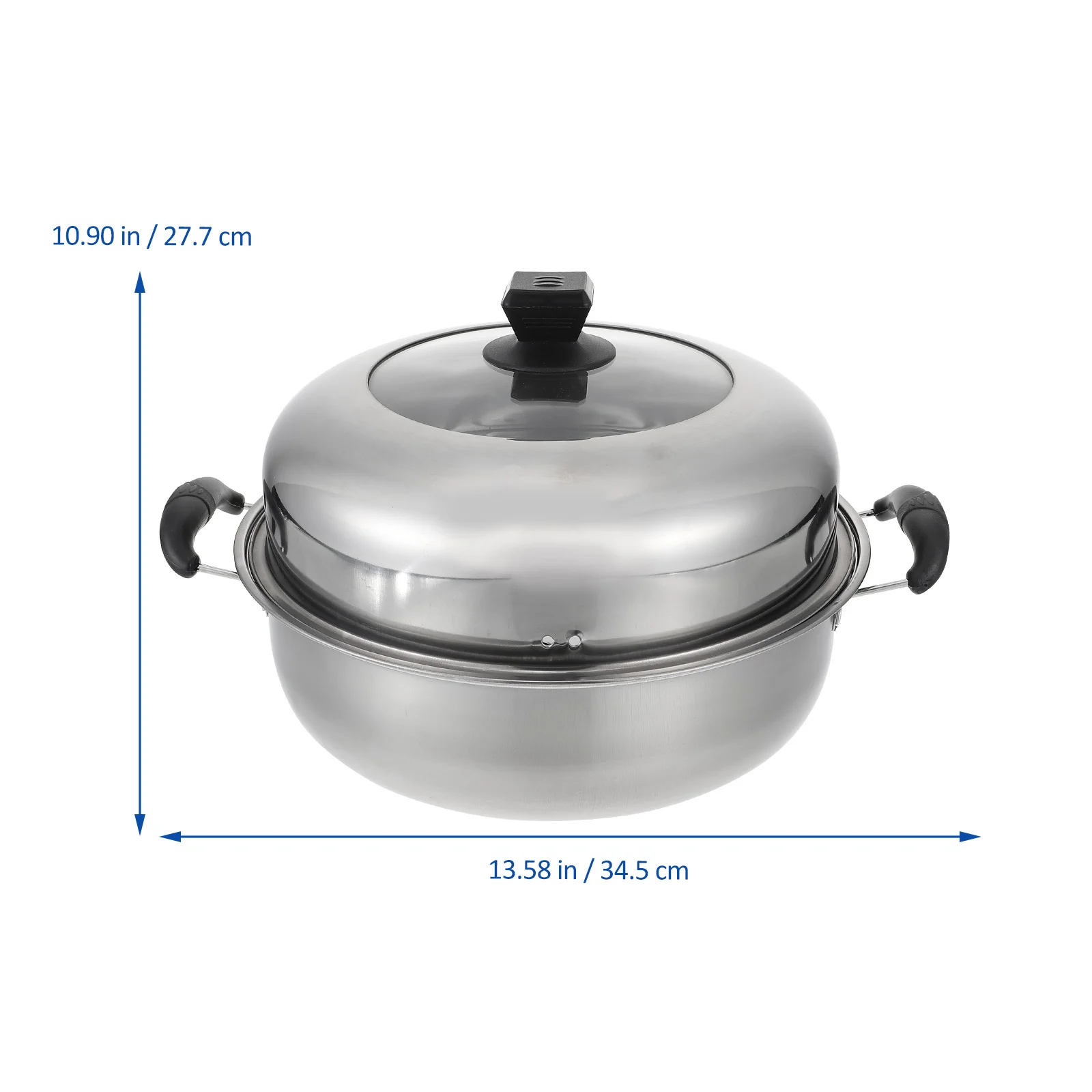 

1Set Double-Layer Steaming Pot Stainless Steel Steam Pot Large Capacity Multi-Function Kitchen Steamer Suitable for Induction