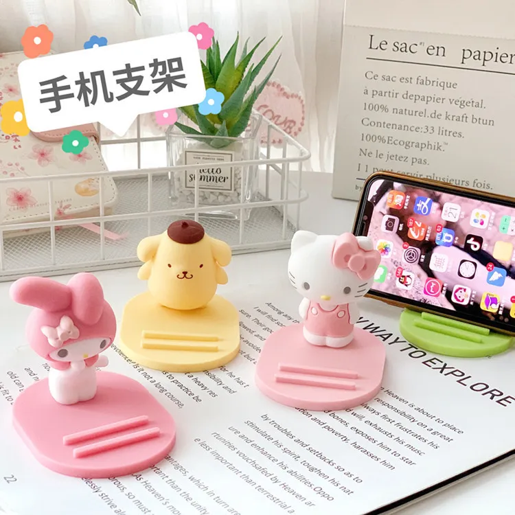 

Creative Cute Cartoon Sanrio Desktop Mobile Phone Bracket Anti-Skid Bracket Adjustable Angle Soft Rubber Mobile Phone Bracket