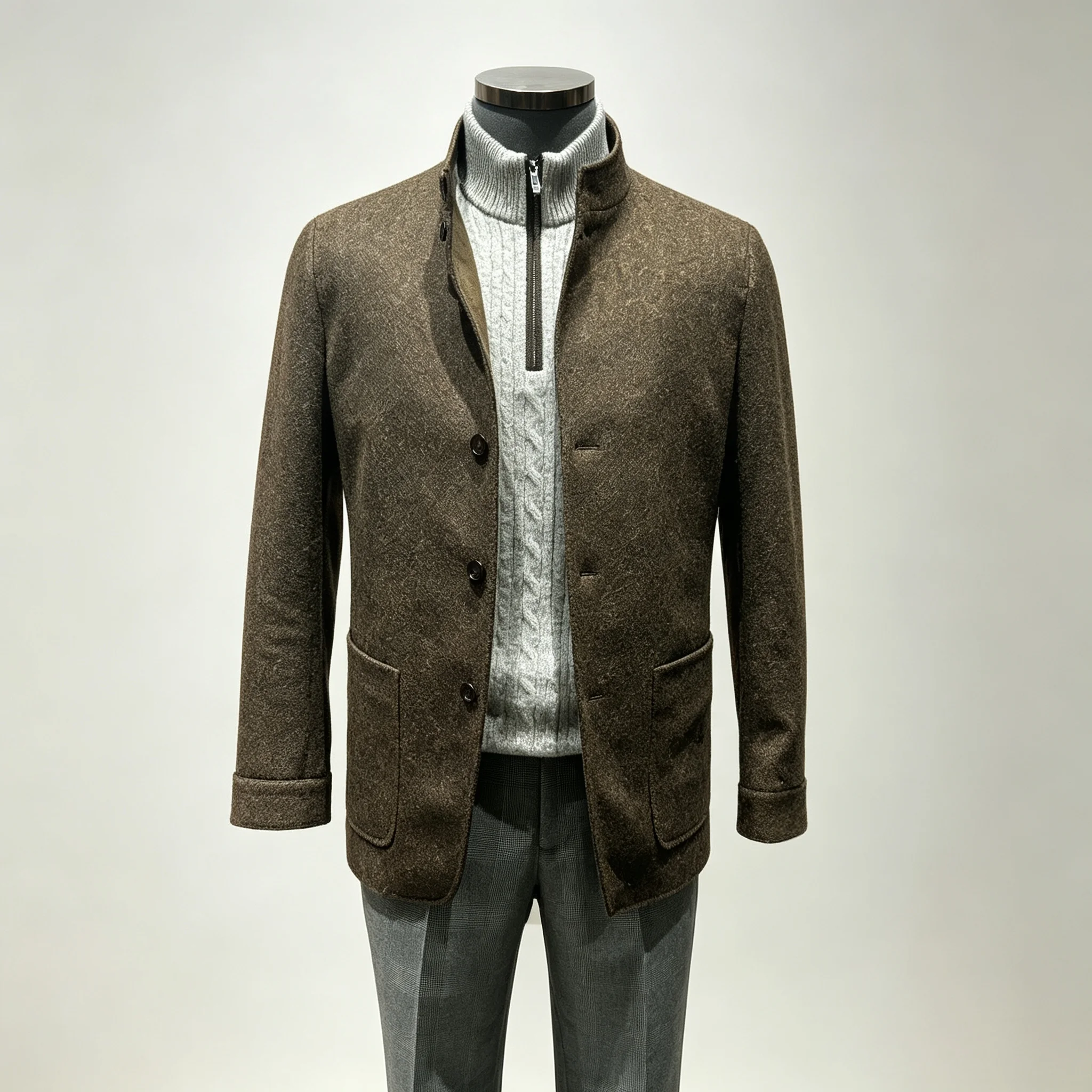 Men's New Autumn and Winter Retro Lapel Wool Suit Single-Breasted Design Slim-Fit Jacket Business Casual Wear Coat