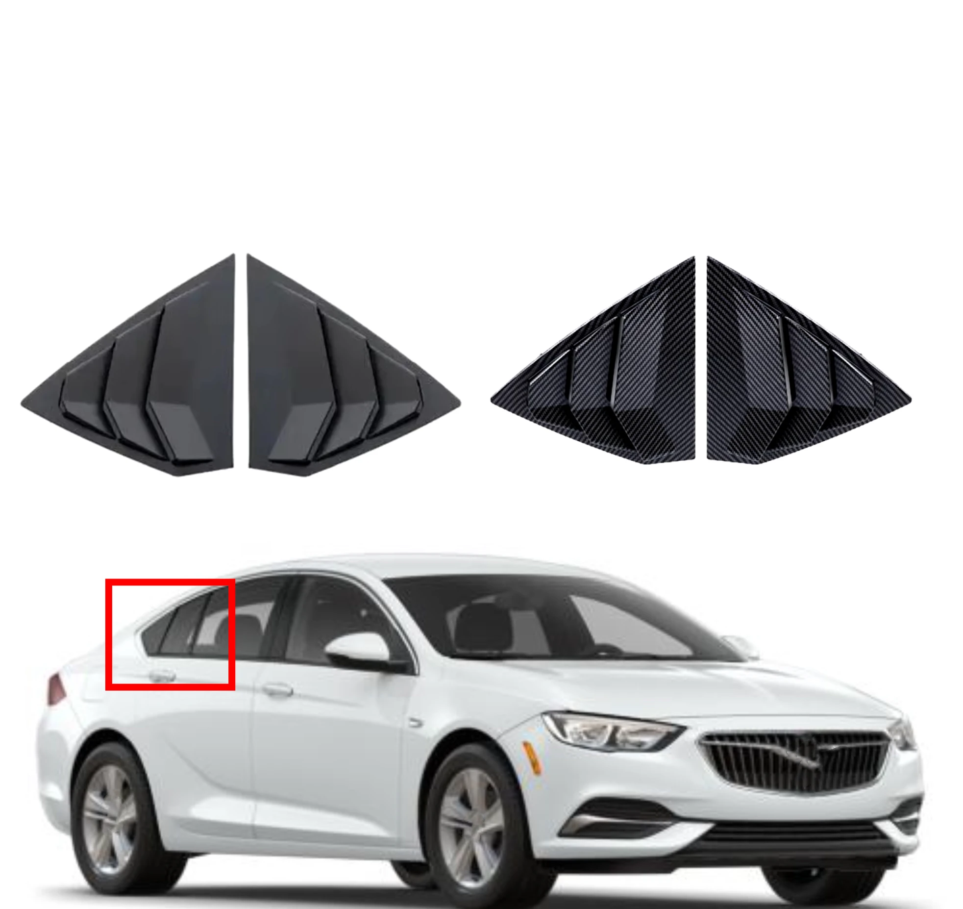 

Fit For Buick Regal Opel Insignia B 2017-2023 Car Rear Louver Window Side Shutter Cover Trim Sticker Vent Scoop Carbon Fiber ABS