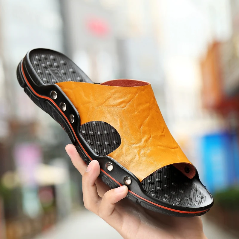 Men’s Leather Summer Slippers 5