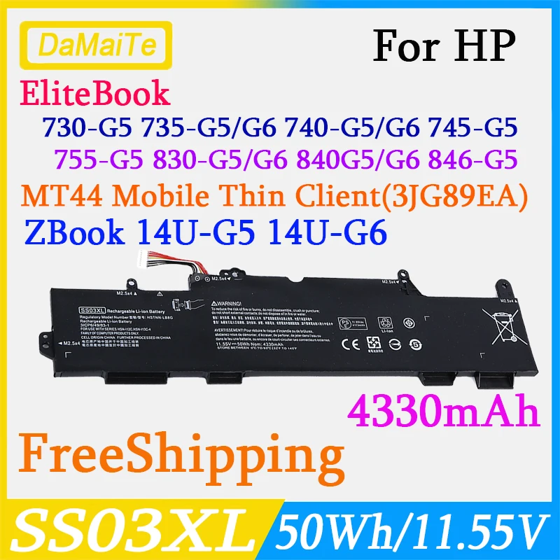 

SS03XL Laptop Battery For HP EliteBook 730 735 740 745 755 830 840 846 G5 ZBook 14u G5 HSN-I12C HSN-I13C-4 HSN-I13C-5 SS03050XL