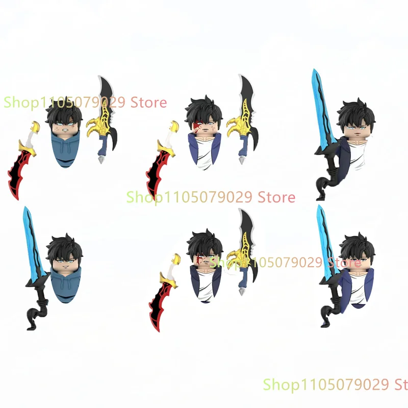 

DXMH539 DXMH544 Аниме Мультфильм ТВ-игрушка Sung Jin Woo Solo Leveling Man S Hunter Level Up Строительные блоки для детей Коллекционные игрушки в подарок