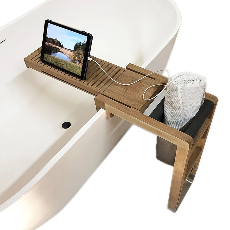 

Luxury Modern Design Bathtub Caddy Sustainable Plastic Bathtub Holder for Hotel Washroom or Apartment