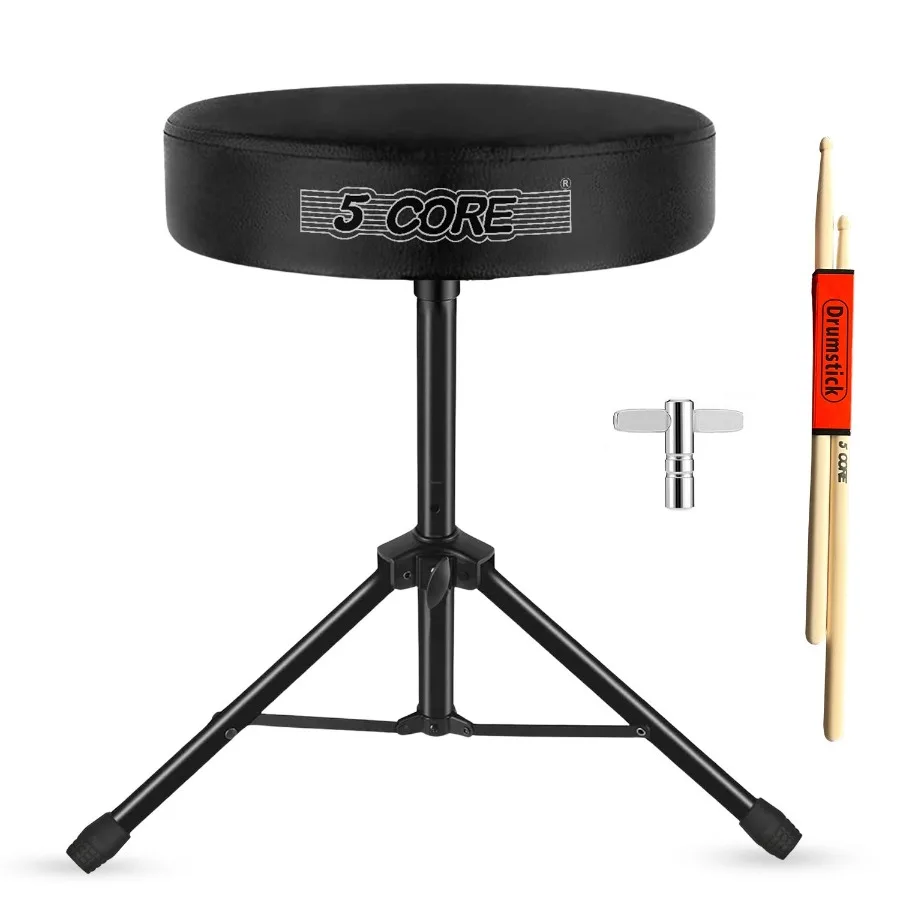 

5Core Drum Throne Adjustable Guitar Stool 3 Padded Drummer Seat for Adults