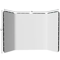 Background Stand 240CMx400CM with Green Screen Wall and Clip Photography Backdrop Frame For Living Video Recording Changing Room