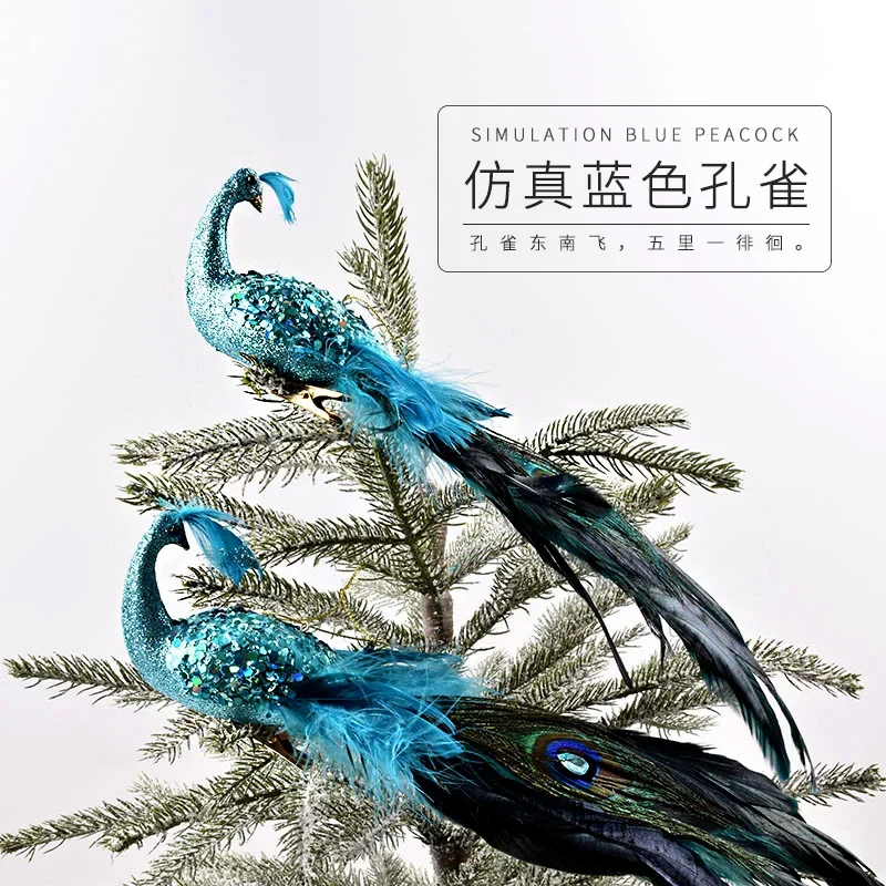 

Christmas decorations window scene layout dress up simulation peacock pendant simulation peacock shape pendant pendant