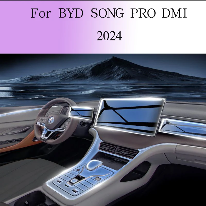 

For BYD SONG Prodm PRO DMI 2024 Car Interior Door Center Console Media Dashboard Navigation TPU Anti-scratch Protector Film