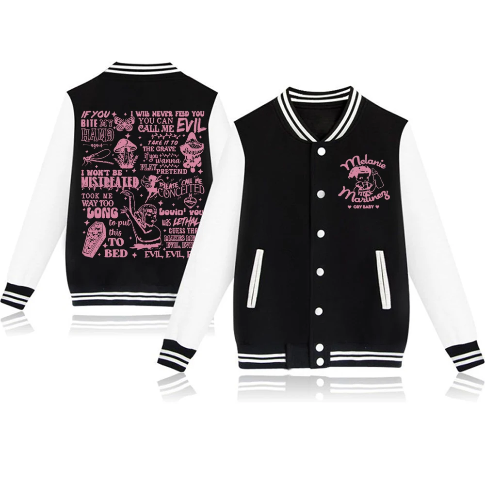 Melanie Martinez The Trilogy Tour 2024 Portals Album Melanie Martinez Cry Baby Baseball Uniform Fashion Jacket Men's Hoodies