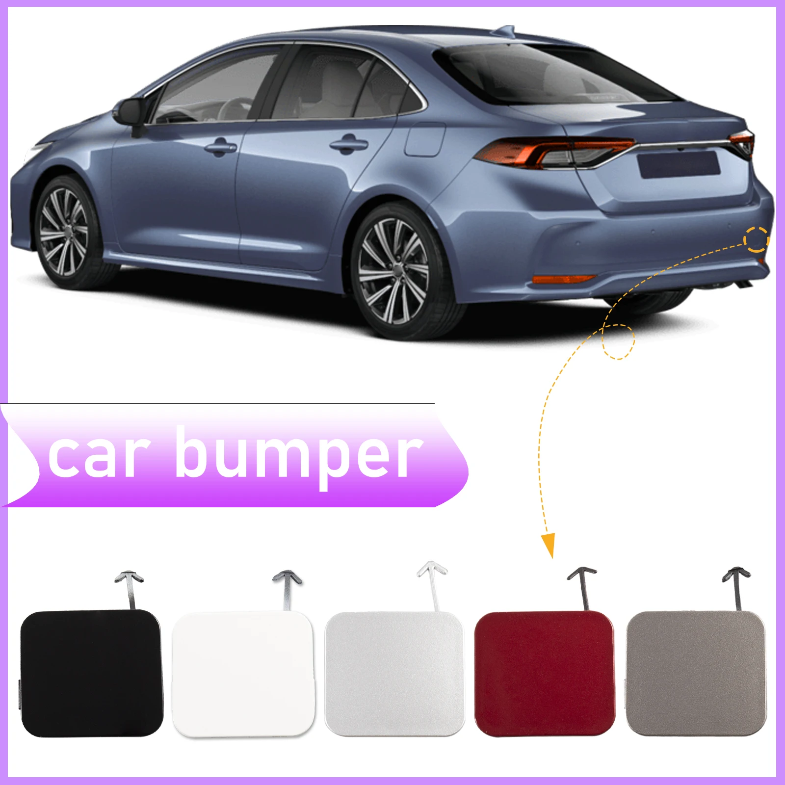 

Rear Bumper Tow Hook Cap Towing Eye Cover For Toyota Corolla Altis 2019-2020 Sedan EU Version 52161-02080 Car Accessories