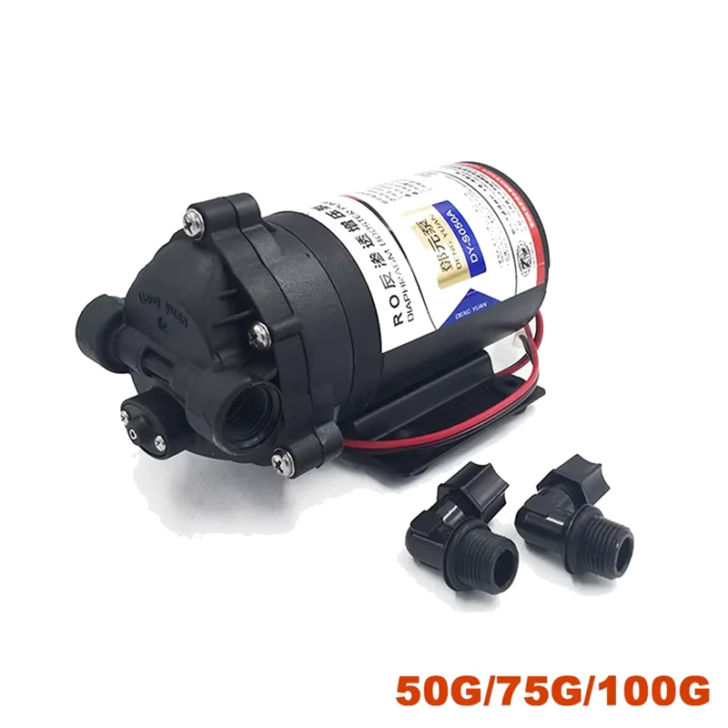 new-arrival-dc-24v-ro-diaphragm-booster-water-pump-50gpd-automatic-pump-75-100gpd-increase-reverse-osmosis-water-system-pressure