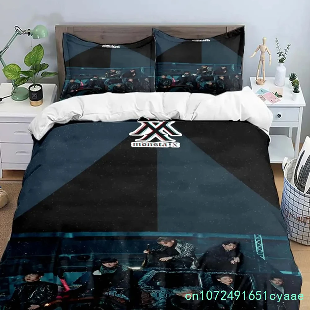 ホットファッションk-popシンガーm-monstas-x寝具セット、高級ベッド用品セット、掛け布団カバー、ベッドコンフォーターセット、寝具セット、キッズギフト