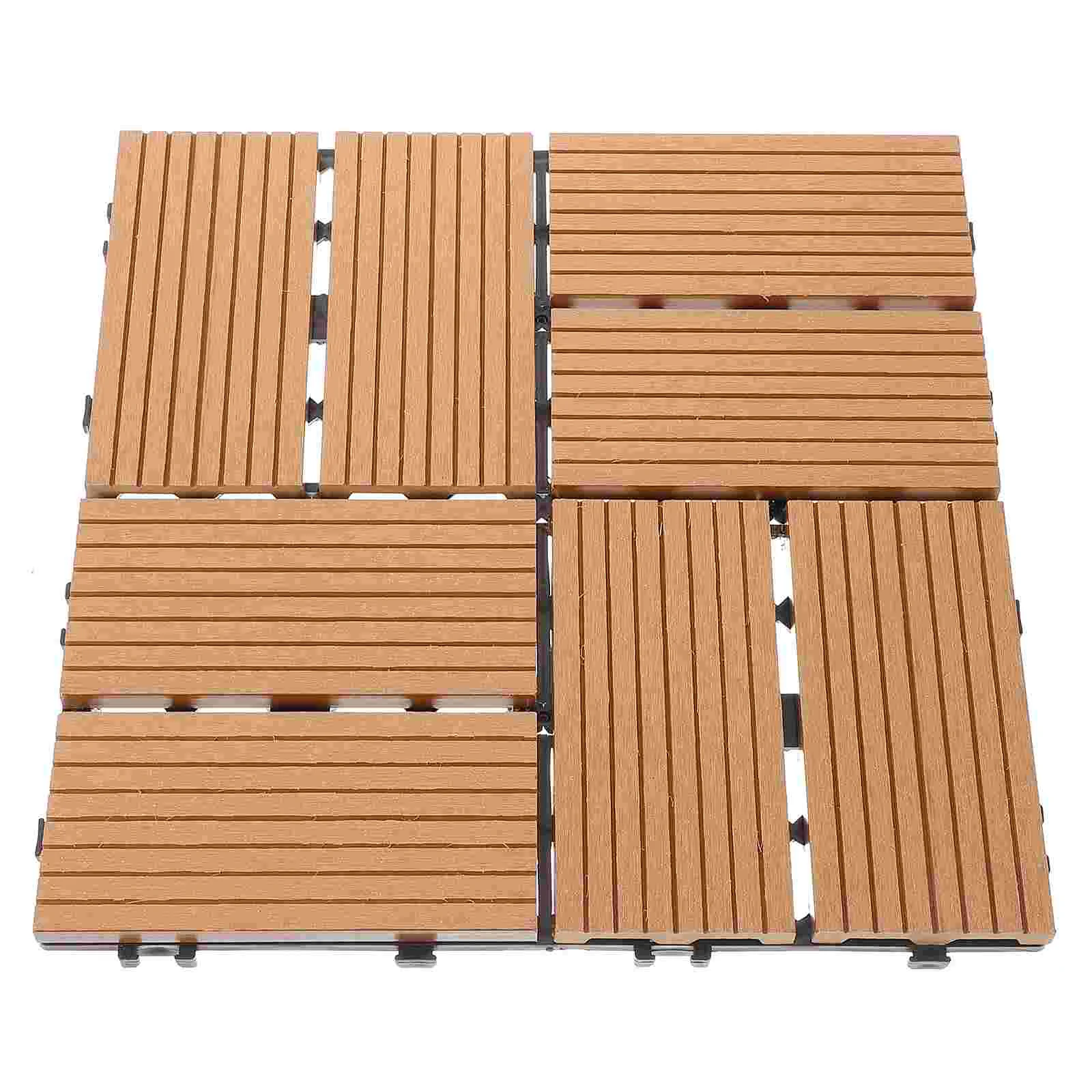 11 Packs WPC Floor Tiles 8 Pieces Per PackYellow Interlocking Deck Tile Patio Garden Terrace Outdoor